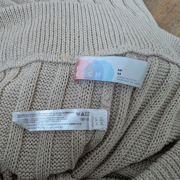 Free People Beach FP Ribbed Knit Pants Imogene Cream High Rise Wide Leg - Picture 7 of 10